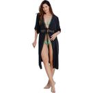 Kimono Areia Branca Baly Bordado Preto