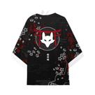 Kimono Cardigã Estilo Japonês Com Estampa De Sakura Vermelha E Preta Para Homens E Mulheres, Máscara