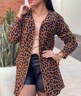 Kimono de tricot estampa de onça