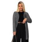 Kimono de Tricot Preto com Branco
