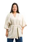 Kimono Feminino de Linho Leve com Faixa para Amarração
