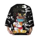 Kimono Haori Unissex Japonês Com Estampa De Gato Sakura, Cardigã Solto De Manga Curta S-3XL