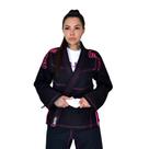 Kimono Jiu Jitsu Feminino Preto Costura Rosa Pink Invictus