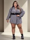 Kimono Plus Size Feminino Cardigã Xadrez Meia Estação Casaco Manga Longa Casual Festa