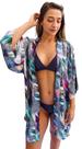 Kimono Praia Feminino Estampado Blusão Manga 3/4 Kimono Praia Feminino Estampado Blusão Manga 3/4