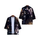 Kimono Unissex Preto E Branco Cosplay Samurai Cardigan Yukata Traje Roupa Tradicional Japonesa Kimono Unissex Preto E Branco Cosplay Samurai Cardigan Yukata Traje Roupa Tradicional Japonesa