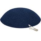 Kipá Zion Judaica Tricotado à Mão Azul Marinho 15 cm Kipá Zion Judaica Tricotado à Mão Azul Marinho 15 cm