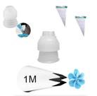 Kit 01 Adaptador Grande E 01 Bico 1m Cake Brasil + 02 Sacos Kit 01 Adaptador Grande E 01 Bico 1m Cake Brasil + 02 Sacos