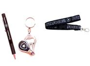 Kit 01 Caneta esferografica 01chaveiro metal e 01cordao do Botafogo