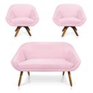 Kit 01 Namoradeira 02 Lugares E 02 Poltronas Giovana Suede Rosa Bebê Kit 01 Namoradeira 02 Lugares E 02 Poltronas Giovana Suede Rosa Bebê
