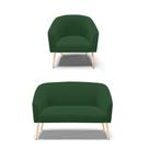 Kit 01 Namoradeira 02Lug E 01 Poltrona Stella Natural Verde