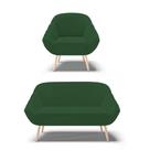 Kit 01 Namoradeira E 01 Poltrona Veludo Verde Natural
