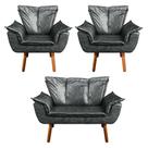 Kit 01 Namoradeira E 02 Poltronas Opala Corano Preto