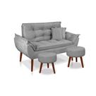 Kit 01 Namoradeira Opala + 02 Puff Redondo + 02 Almofadas Suede