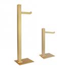 Kit 01 Papeleira Uma Haste e 01 Porta Toalhas de Bancada Ouro Fosco Ducon Metais Kit 01 Papeleira Uma Haste e 01 Porta Toalhas de Bancada Ouro Fosco Ducon Metais