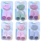 Kit 01 Par de Luvas e 01 Par de Pantufas 100 Algodão Suedine para Bebê Recém Nascido Enxoval Kit 01 Par de Luvas e 01 Par de Pantufas 100 Algodão Suedine para Bebê Recém Nascido Enxoval