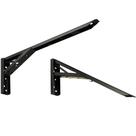 Kit 01 Par Suporte Para Mesa Dobrável Retrátil 30cm H02 Mão Francesa Preto