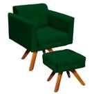 Kit 01 Poltrona E 01 Puff Elisa Suede Verde