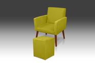 Kit 01 Poltrona Nina + 01 Puf Quadrado Suede Amarelo -Modena Decor