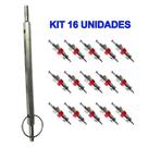 Kit 01 Saca Valvula Loga de 2 lados Sextavado + 15 Nucleos