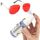 Kit 01 Spray + 1 Flanela Mágica Limpa Lente Óculos Grau Sol líquido espirrar limpeza paninho antiembaçante borrifar armação masculina feminina lentes