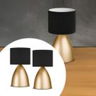 Kit 02 Abajur luminária de Mesa Clássico Bojudo Cor Dourado Alumínio Com Cúpula Iluminação e Decoração Casa, Sala, Quarto escritório