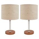 Kit 02 Abajur Pé Redondo Alumínio Bronze Cúpula Tecido Linho Kit 02 Abajur Pé Redondo Alumínio Bronze Cúpula Tecido Linho