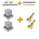 Kit 02 Acabamento Cromado Quadrado Registro Pressão Docol
