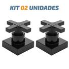 Kit 02 Acabamento Cruzeta Preto Registro Pressão Deca
