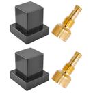 Kit 02 Acabamento de Registro Preto Quadrado Pressão Gaveta 1/2 3/4 e 1 Padrão Docol