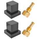Kit 02 Acabamento Preto Quadrado Registro 1/2 3/4 e 1 Pressão Padrão Fabrimar