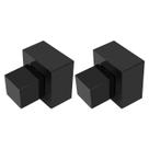 Kit 02 Acabamento Registro 50 Gaveta Quadrado Black Preto Abs Padrão Deca 1.1/2 1.1/4