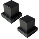 Kit 02 Acabamentos Registro Volante Quadrado Metal Preto