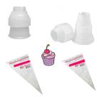 Kit 02 Adaptadores Bicos Pequeno E Grande Wilton + 02 Sacos de Confeitar Kit 02 Adaptadores Bicos Pequeno E Grande Wilton + 02 Sacos de Confeitar
