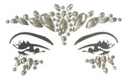 Kit 02 Adesivos Strass Maquiagem Festas Carnaval Cor Prata