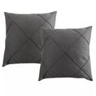 Kit 02 Almofadas Cheias Drapeadas em Suede 45x45cm Sala Sofá Quarto