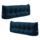 Kit 02 Almofadas Para Cabeceira Encosto Apoio Lombar Spot 195cm com Porta Celular Veludo - Abmaza