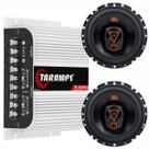 Kit 02 Alto Falantes Triaxiais JBL 6 pol 6TRMS80 80W e Módulo Amplificador Taramps TS400x4 400W 2 Ohms