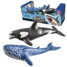 Kit 02 Animais de Brinquedo Realistas Orca e Jubarte 15 CM