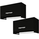Kit 02 Armários Multiuso Aéreo Cabideiro Grécia Preto - Lyam Decor