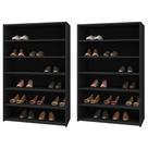 Kit 02 Armários Multiuso Sapateira Laís 5 Prateleiras Preto - Desk Design