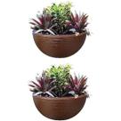 Kit 02 Bacias Polietileno Decorativas para Plantas e Jardins