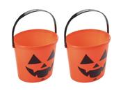 Kit 02 Balde Grande Abóbora Halloween Festa Bruxas Decoração