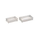 Kit 02 Bandejas Decorativas Metal Prata com Espelho 12024 Mart