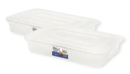 Kit 02 Bandejas Multiuso 10 Litros com Tampa Carnes Frios Aves Verduras Churrasco