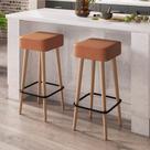 Kit 02 Banquetas Alta Para Cozinha Área Gourmet Dubai material sintético Amarula - Desk Design