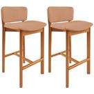 Kit 02 Banquetas Alta Para Cozinha Sala de Jantar Bar Dara L02 Linho Rosê - Lyam Decor