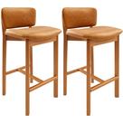 Kit 02 Banquetas Alta Para Cozinha Sala de Jantar Bar Dara L02 material sintético Whisky - Lyam Decor