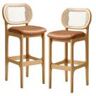 Kit 02 Banquetas Altas Para Cozinha Bancada Sala Tela Betta Fixa L02 material sintético Whisky - Lyam Kit 02 Banquetas Altas Para Cozinha Bancada Sala Tela Betta Fixa L02 material sintético Whisky - Lyam