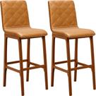 Kit 02 Banquetas Altas Para Cozinha Sala de Jantar Fixa Zoe B04 Sintético Whisky - Lyam Decor